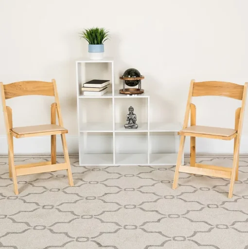 Flash Furniture Folding & Stacking<HERCULES™ Wood Armless Folding Chair, Natural, 4/Pack (4XF2903NATURAL)