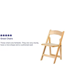 Flash Furniture Folding & Stacking<HERCULES™ Wood Armless Folding Chair, Natural, 4/Pack (4XF2903NATURAL)