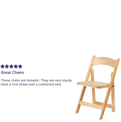 Flash Furniture Folding & Stacking<HERCULES™ Wood Armless Folding Chair, Natural, 4/Pack (4XF2903NATURAL)