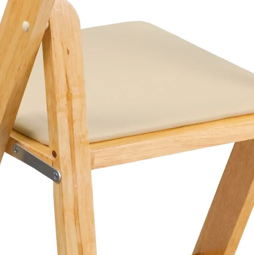 Flash Furniture Folding & Stacking<HERCULES™ Wood Armless Folding Chair, Natural, 4/Pack (4XF2903NATURAL)