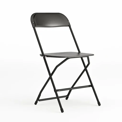 Flash Furniture Folding & Stacking<HERCULES Plastic Office Chair, Black (LE-L-3-BK-GG)