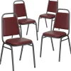 Flash Furniture Folding & Stacking<HERCULES™ 18"H Vinyl Trapezoidal Back Banquet Chair, Burgundy, 4/Pack (4FDBHF2VYVYL)