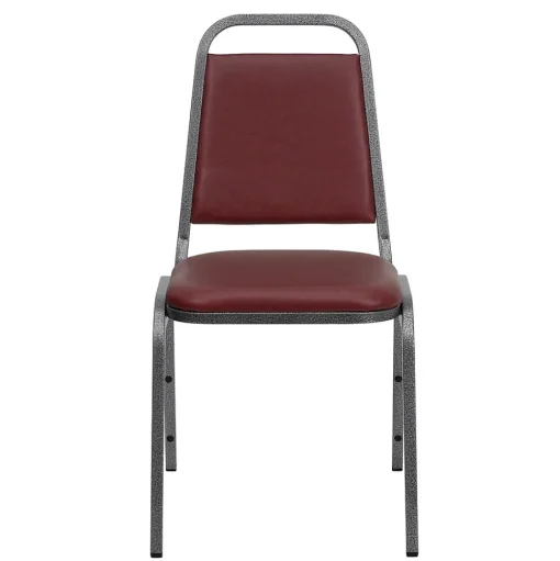 Flash Furniture Folding & Stacking<HERCULES™ 18"H Vinyl Trapezoidal Back Banquet Chair, Burgundy, 4/Pack (4FDBHF2VYVYL)
