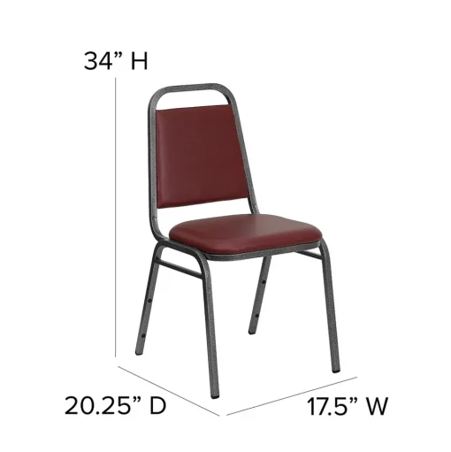 Flash Furniture Folding & Stacking<HERCULES™ 18"H Vinyl Trapezoidal Back Banquet Chair, Burgundy, 4/Pack (4FDBHF2VYVYL)