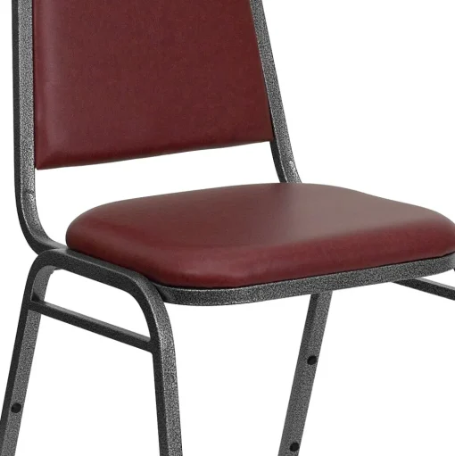 Flash Furniture Folding & Stacking<HERCULES™ 18"H Vinyl Trapezoidal Back Banquet Chair, Burgundy, 4/Pack (4FDBHF2VYVYL)