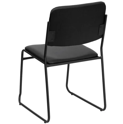 Flash Furniture Folding & Stacking<HERCULES Series Vinyl Stacking Chair with Sled Base, Black (XU8700BLKBVYL30)