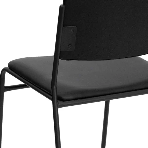 Flash Furniture Folding & Stacking<HERCULES Series Vinyl Stacking Chair with Sled Base, Black (XU8700BLKBVYL30)