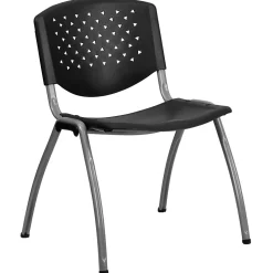 Flash Furniture Folding & Stacking<HERCULES Series Plastic Stack Chair, Black (RUTF01ABK)