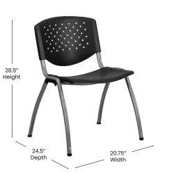 Flash Furniture Folding & Stacking<HERCULES Series Plastic Stack Chair, Black (RUTF01ABK)