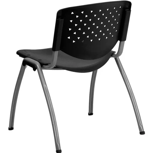 Flash Furniture Folding & Stacking<HERCULES Series Plastic Stack Chair, Black (RUTF01ABK)