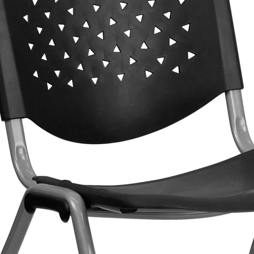 Flash Furniture Folding & Stacking<HERCULES Series Plastic Stack Chair, Black (RUTF01ABK)