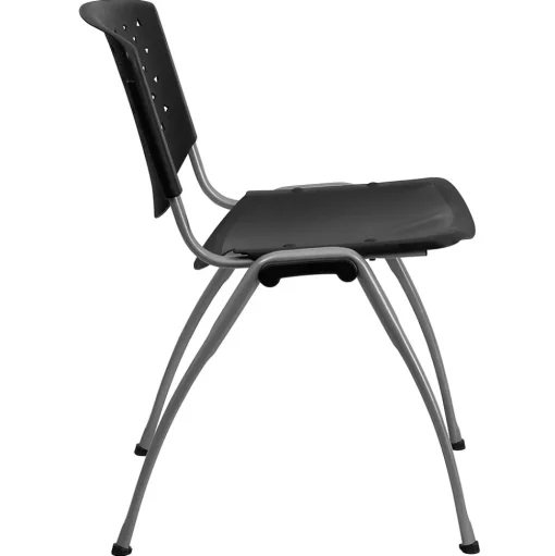Flash Furniture Folding & Stacking<HERCULES Series Plastic Stack Chair, Black (RUTF01ABK)