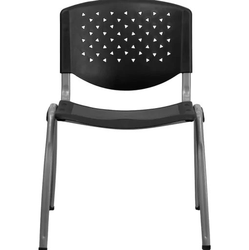 Flash Furniture Folding & Stacking<HERCULES Series Plastic Stack Chair, Black (RUTF01ABK)