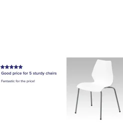Flash Furniture Folding & Stacking<HERCULES Series Plastic Stack Chair with Lumbar Support, White (RUT288WH)