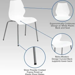 Flash Furniture Folding & Stacking<HERCULES Series Plastic Stack Chair with Lumbar Support, White (RUT288WH)