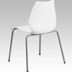 Flash Furniture Folding & Stacking<HERCULES Series Plastic Stack Chair with Lumbar Support, White (RUT288WH)