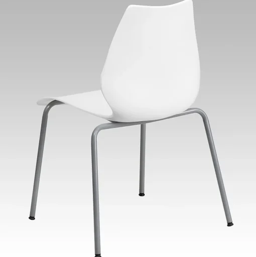 Flash Furniture Folding & Stacking<HERCULES Series Plastic Stack Chair with Lumbar Support, White (RUT288WH)