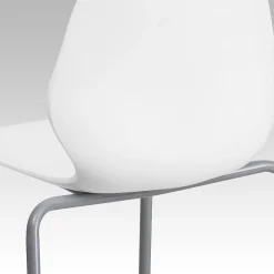 Flash Furniture Folding & Stacking<HERCULES Series Plastic Stack Chair with Lumbar Support, White (RUT288WH)