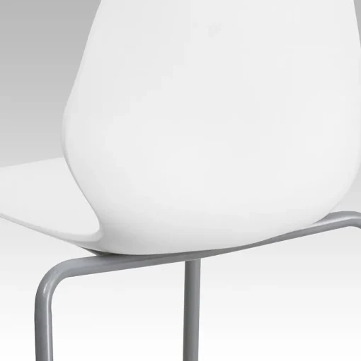 Flash Furniture Folding & Stacking<HERCULES Series Plastic Stack Chair with Lumbar Support, White (RUT288WH)