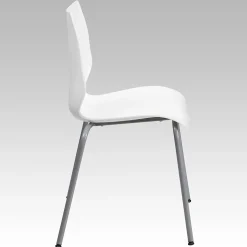 Flash Furniture Folding & Stacking<HERCULES Series Plastic Stack Chair with Lumbar Support, White (RUT288WH)