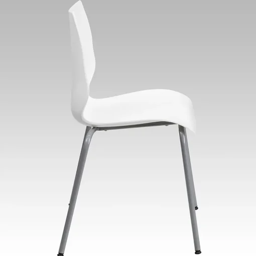 Flash Furniture Folding & Stacking<HERCULES Series Plastic Stack Chair with Lumbar Support, White (RUT288WH)