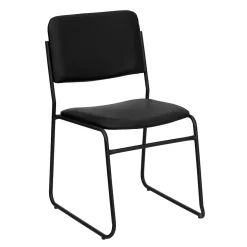 Flash Furniture Folding & Stacking<HERCULES Vinyl Stacking Chairs W/Sled Base, Black, 30/Pack