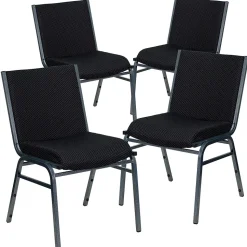 Flash Furniture Folding & Stacking<HERCULES Series Fabric Heavy Duty Stack Chair, Black Dot, 4 Pack (4XU60153BK)