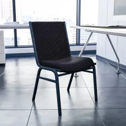 Flash Furniture Folding & Stacking<HERCULES Series Fabric Heavy Duty Stack Chair, Black Dot, 4 Pack (4XU60153BK)