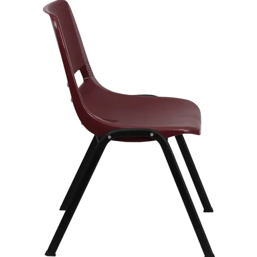 Flash Furniture Folding & Stacking<HERCULES Series Plastic Shell Stack Chair, Burgundy/Black (RUTEO1BY)