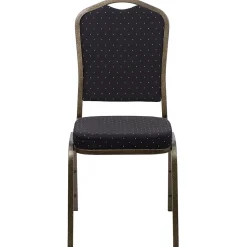 Flash Furniture Folding & Stacking<HERCULES Series Fabric Banquet Stacking Chair, Black Patterned/Gold Vein Frame, 4 Pack (4FDC01GVS0806)