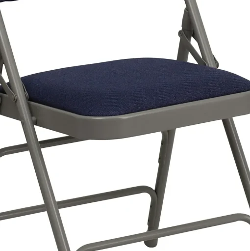 Flash Furniture Folding & Stacking<HERCULES Series Fabric Folding Chair, Navy Blue, 2/Pack (2HAMC309AFNVY)