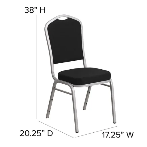 Flash Furniture Folding & Stacking<HERCULES Series Fabric Banquet Stacking Chair, Black/Silver Frame, 4 Pack (4FDC01S11)