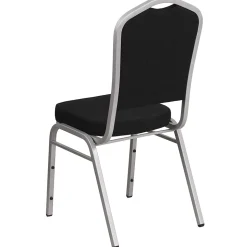 Flash Furniture Folding & Stacking<HERCULES Series Fabric Banquet Stacking Chair, Black/Silver Frame, 4 Pack (4FDC01S11)