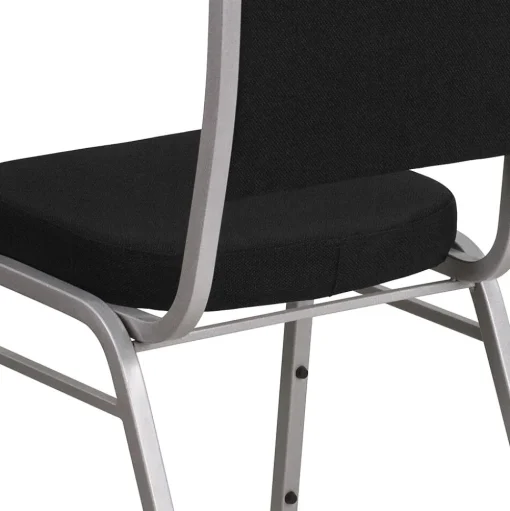 Flash Furniture Folding & Stacking<HERCULES Series Fabric Banquet Stacking Chair, Black/Silver Frame, 4 Pack (4FDC01S11)