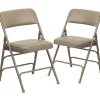 Flash Furniture Folding & Stacking<HERCULES Series Vinyl Banquet/Reception Chair, Beige, 2/Pack (2HAMC309AVBGE)