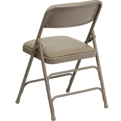 Flash Furniture Folding & Stacking<HERCULES Series Vinyl Banquet/Reception Chair, Beige, 2/Pack (2HAMC309AVBGE)