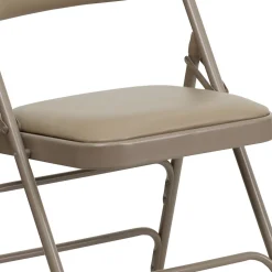 Flash Furniture Folding & Stacking<HERCULES Series Vinyl Banquet/Reception Chair, Beige, 2/Pack (2HAMC309AVBGE)