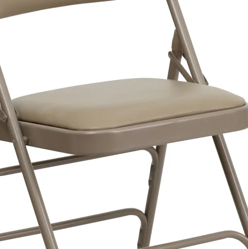 Flash Furniture Folding & Stacking<HERCULES Series Vinyl Banquet/Reception Chair, Beige, 2/Pack (2HAMC309AVBGE)