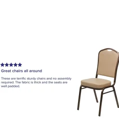 Flash Furniture Folding & Stacking<HERCULES Series Vinyl Banquet Stacking Chair, Tan/Copper Vein Frame, 4 Pack (4FDC01CPRTN)