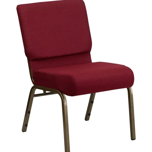 Flash Furniture Folding & Stacking<HERCULES Series Fabric Church Stacking Chair, Burgundy/Gold Vein Frame (FCH2214GV369)