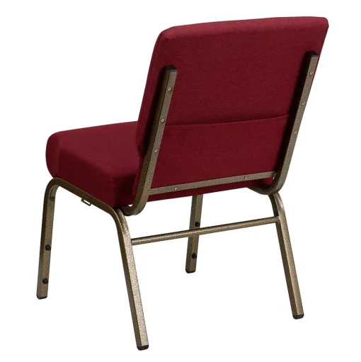 Flash Furniture Folding & Stacking<HERCULES Series Fabric Church Stacking Chair, Burgundy/Gold Vein Frame (FCH2214GV369)