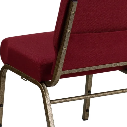 Flash Furniture Folding & Stacking<HERCULES Series Fabric Church Stacking Chair, Burgundy/Gold Vein Frame (FCH2214GV369)