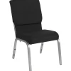 Flash Furniture Folding & Stacking<HERCULES Series Fabric Stacking Church Chair, Black/Silver Vein Frame (XUCH60096BKSV)
