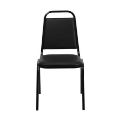 Flash Furniture Folding & Stacking<HERCULES™ 18"H Vinyl Black Frame Trapezoidal Back Banquet Chair, Black, 20/Pack (20FDBHF2BKVYL)