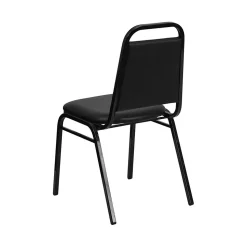 Flash Furniture Folding & Stacking<HERCULES™ 18"H Vinyl Black Frame Trapezoidal Back Banquet Chair, Black, 20/Pack (20FDBHF2BKVYL)