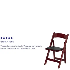 Flash Furniture Folding & Stacking<HERCULES Series Wood Folding Chair, Mahogany/Black, 2/Pack (2XF2903MAHWOOD)