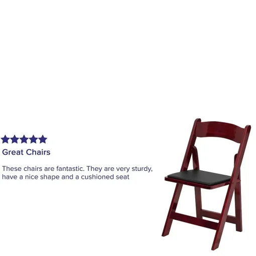 Flash Furniture Folding & Stacking<HERCULES Series Wood Folding Chair, Mahogany/Black, 2/Pack (2XF2903MAHWOOD)