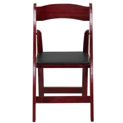 Flash Furniture Folding & Stacking<HERCULES Series Wood Folding Chair, Mahogany/Black, 2/Pack (2XF2903MAHWOOD)