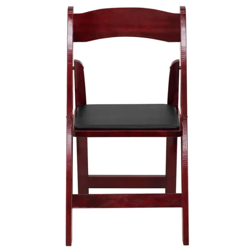 Flash Furniture Folding & Stacking<HERCULES Series Wood Folding Chair, Mahogany/Black, 2/Pack (2XF2903MAHWOOD)