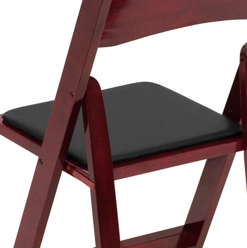 Flash Furniture Folding & Stacking<HERCULES Series Wood Folding Chair, Mahogany/Black, 2/Pack (2XF2903MAHWOOD)